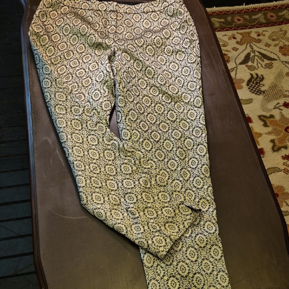 Talbots "Signature"dress Pants.fully Lined. Beautiful Black &gold.(#1661)